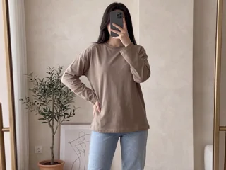 بسته 2 عددی بلوز یکرو پنبه دارین گلدوزی لاتین رنگ قهوه ای کد 00028