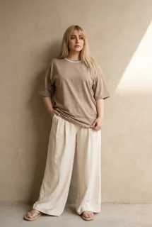 بسته 4 عددی تیشرت باکسی پنبه یکرو لاکرادار آرتمیس رنگ نسکافه ای